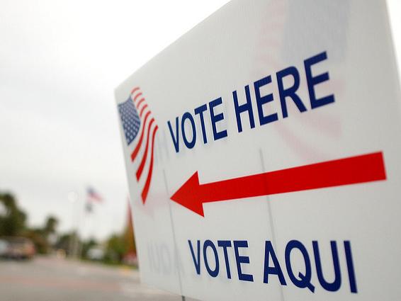 Vote Here sign