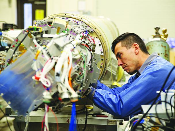 Randall McEntaffer works on WRX instrument