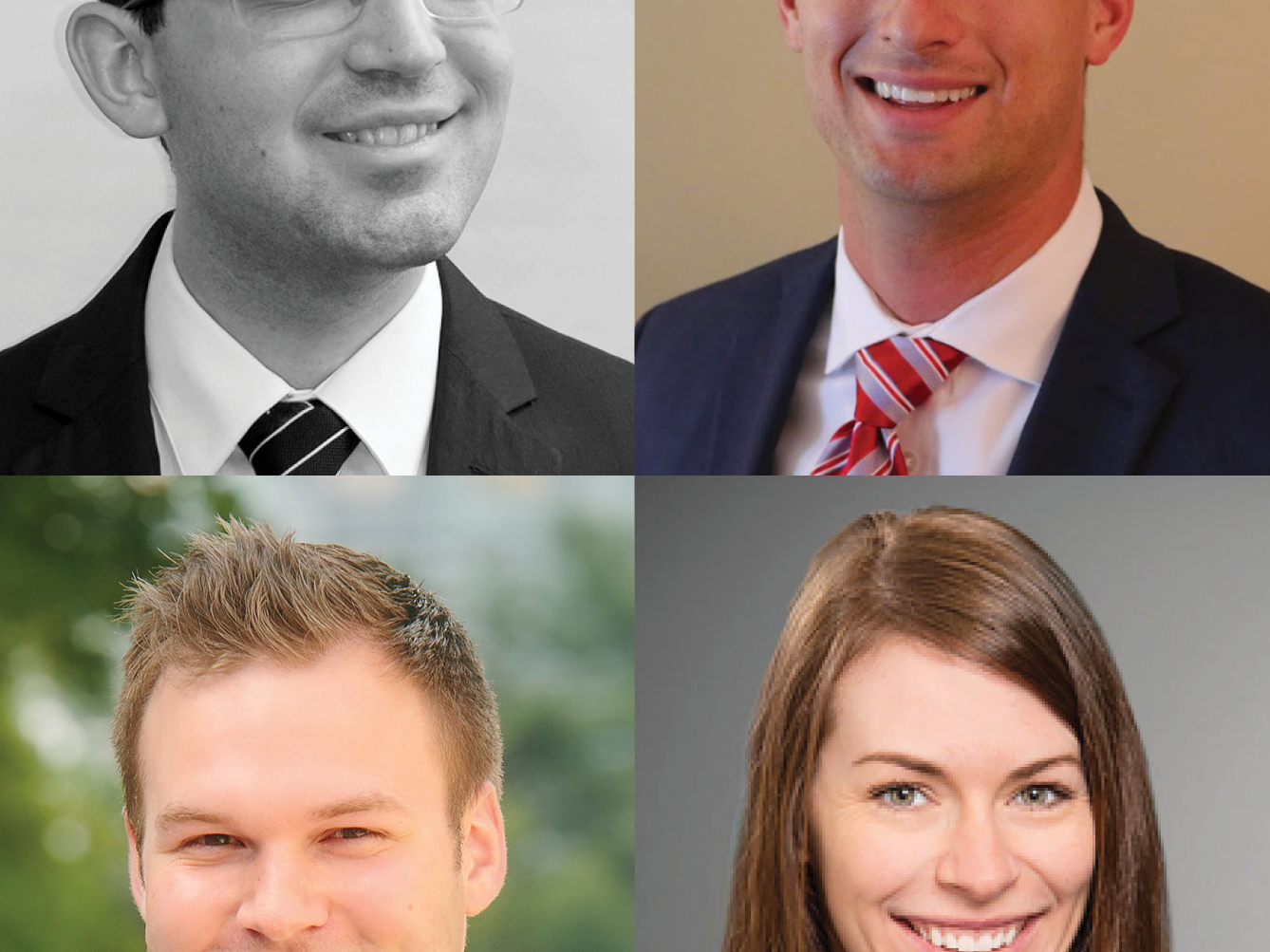 (Pictured from left to right) Brad Prosper, Dan Kress, Aaron Filbeck and Brenda Newlin will discuss their experiences in wealth management when the Finance Speaker Series returns to Penn State Behrend.