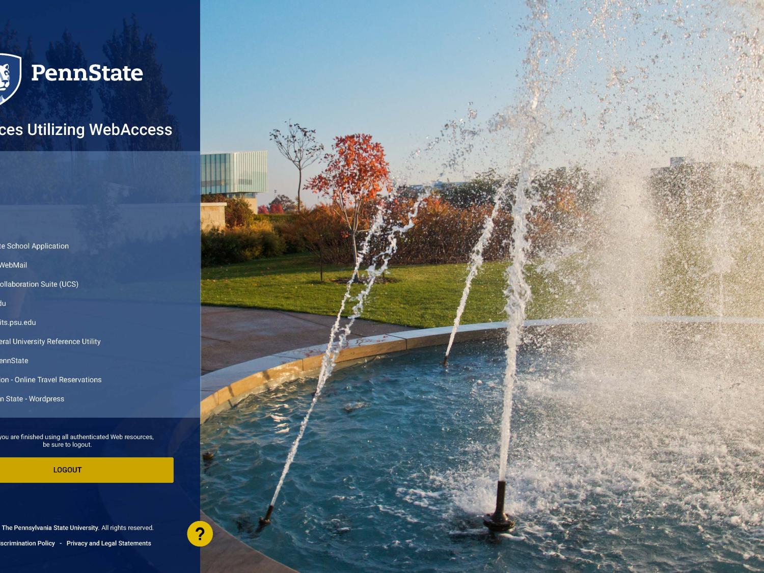 Redesigned WebAccess service links page