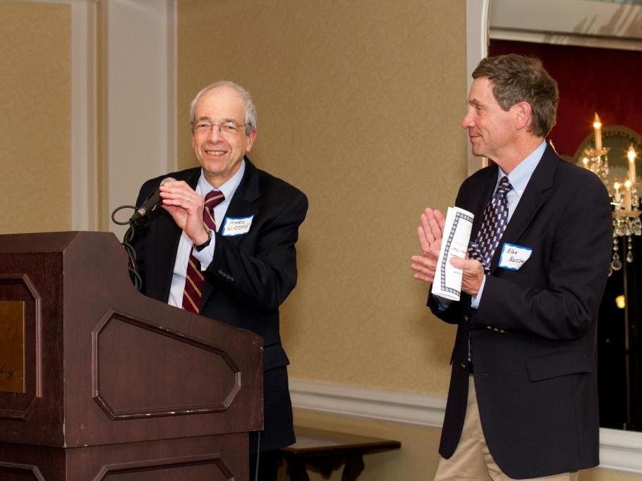 Dr. Mark Widome (left) and Dr. Alan Nussbaum, president, PA chapter of the American Academy of Pediatrics (right)