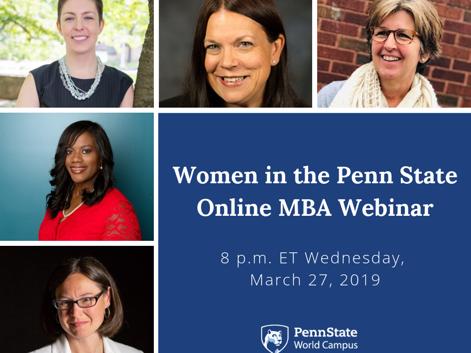women in the penn state online mba webinar collage