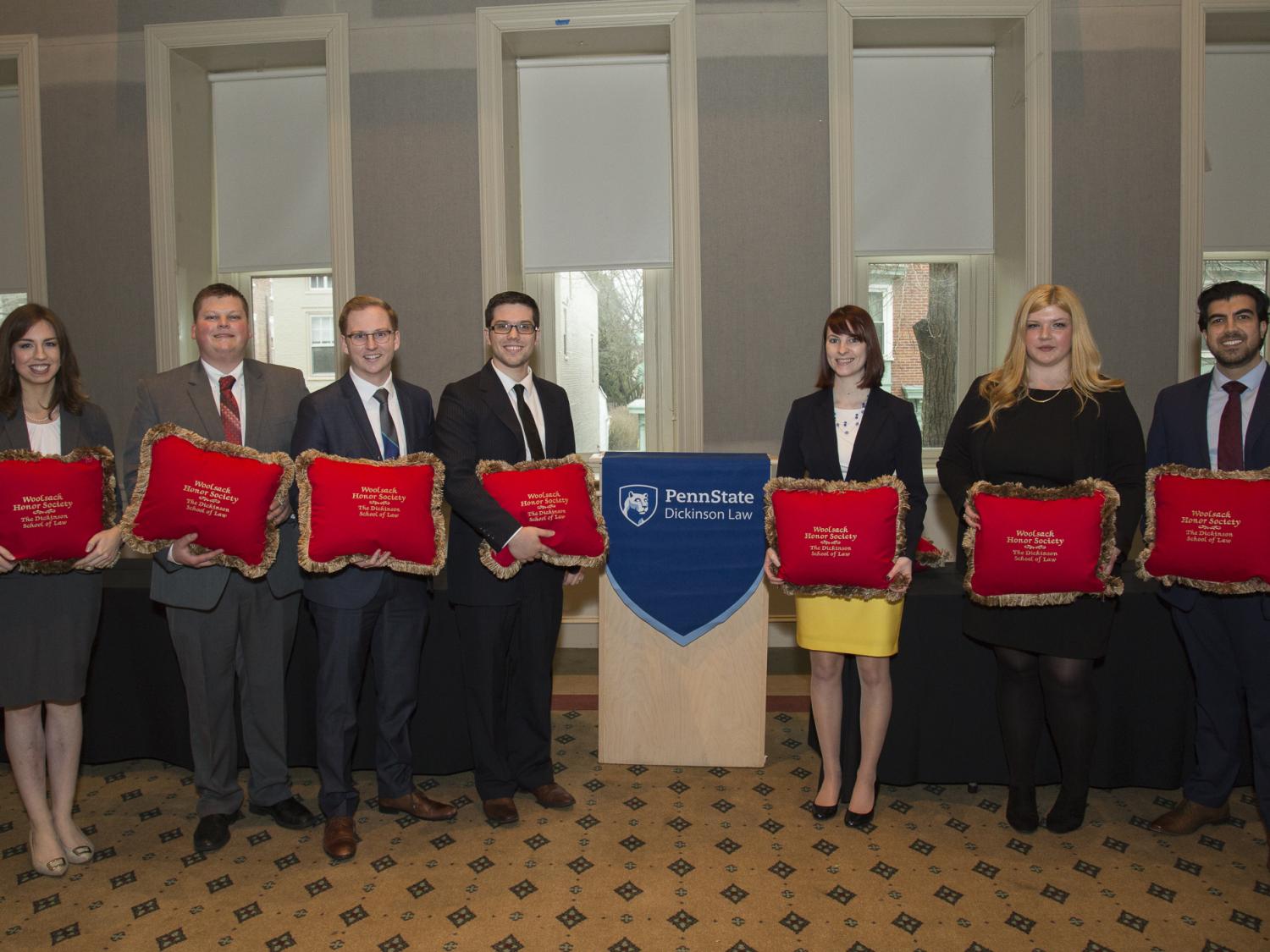 Third-year Dickinson Law students inducted into Woolsack Honor Society