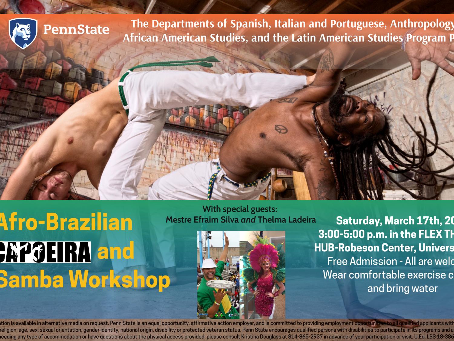 Afro-Brazilian Capoeira and Samba Workshop flyer