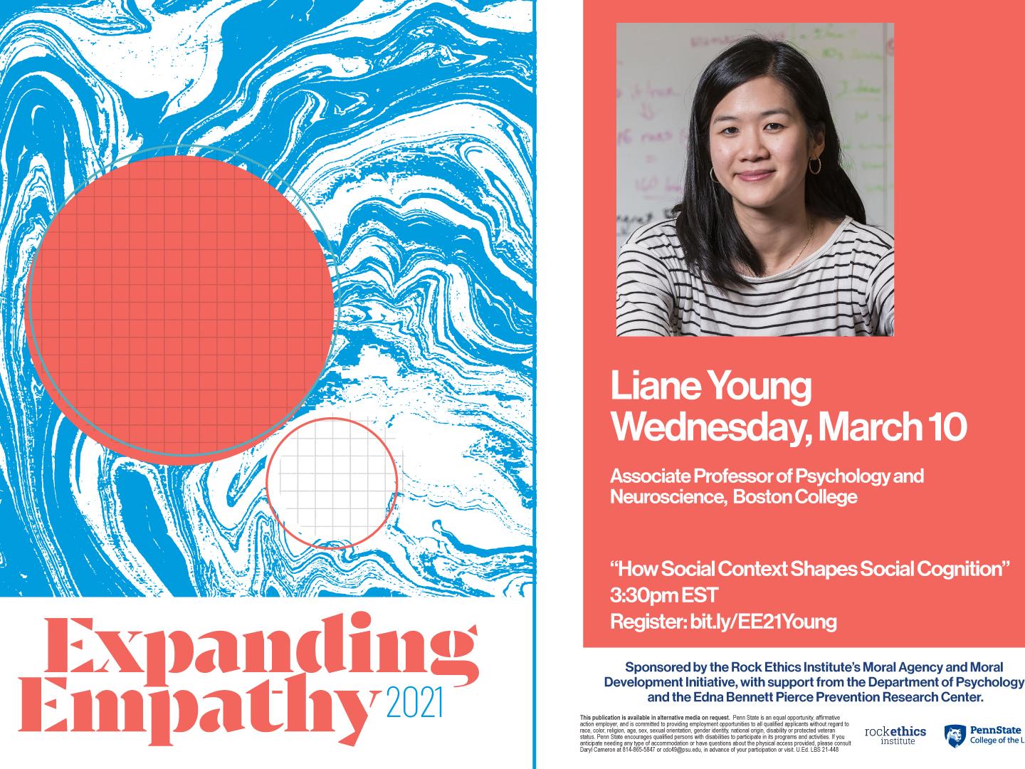 Poster of details of Liane Young's scheduled Expanding Empathy lecture