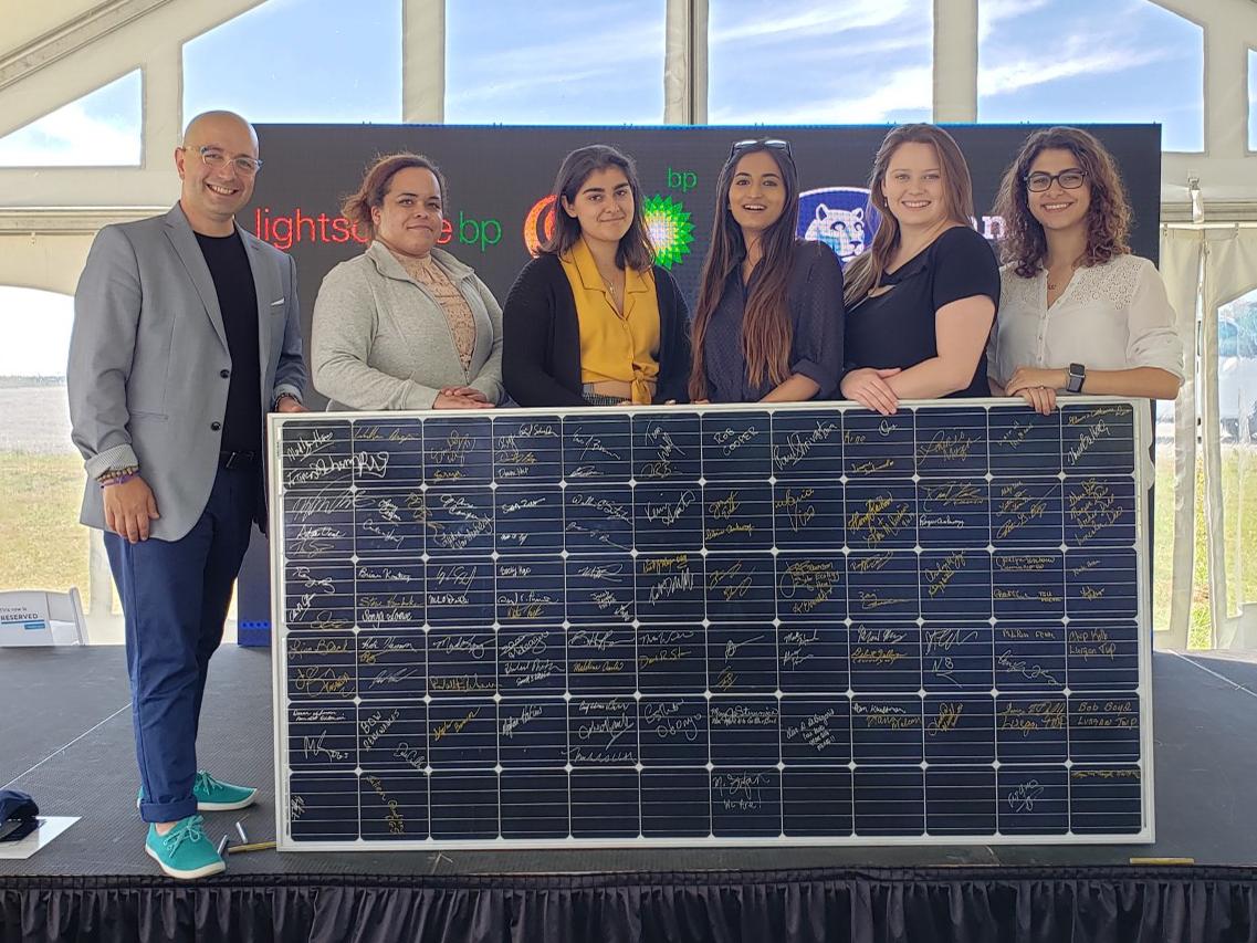 Penn State student Zoe Rauscher attends a solar farm groundbreaking event 