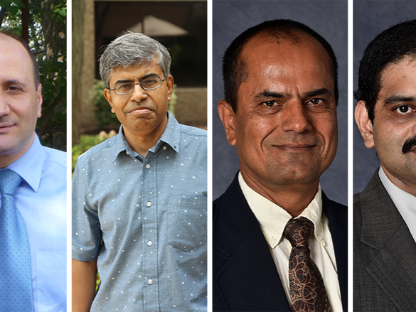 Headshots of Youakim Badr, Partha Mukherjee, Raghu Sangwan, and Satish Srinivasan