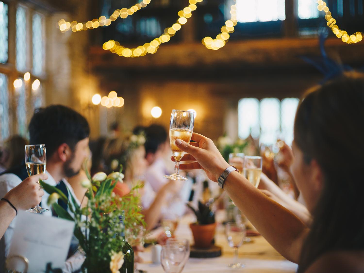 People toasting at a party