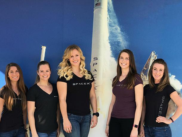 A group of Penn State alumnae who all now work at SpaceX. 