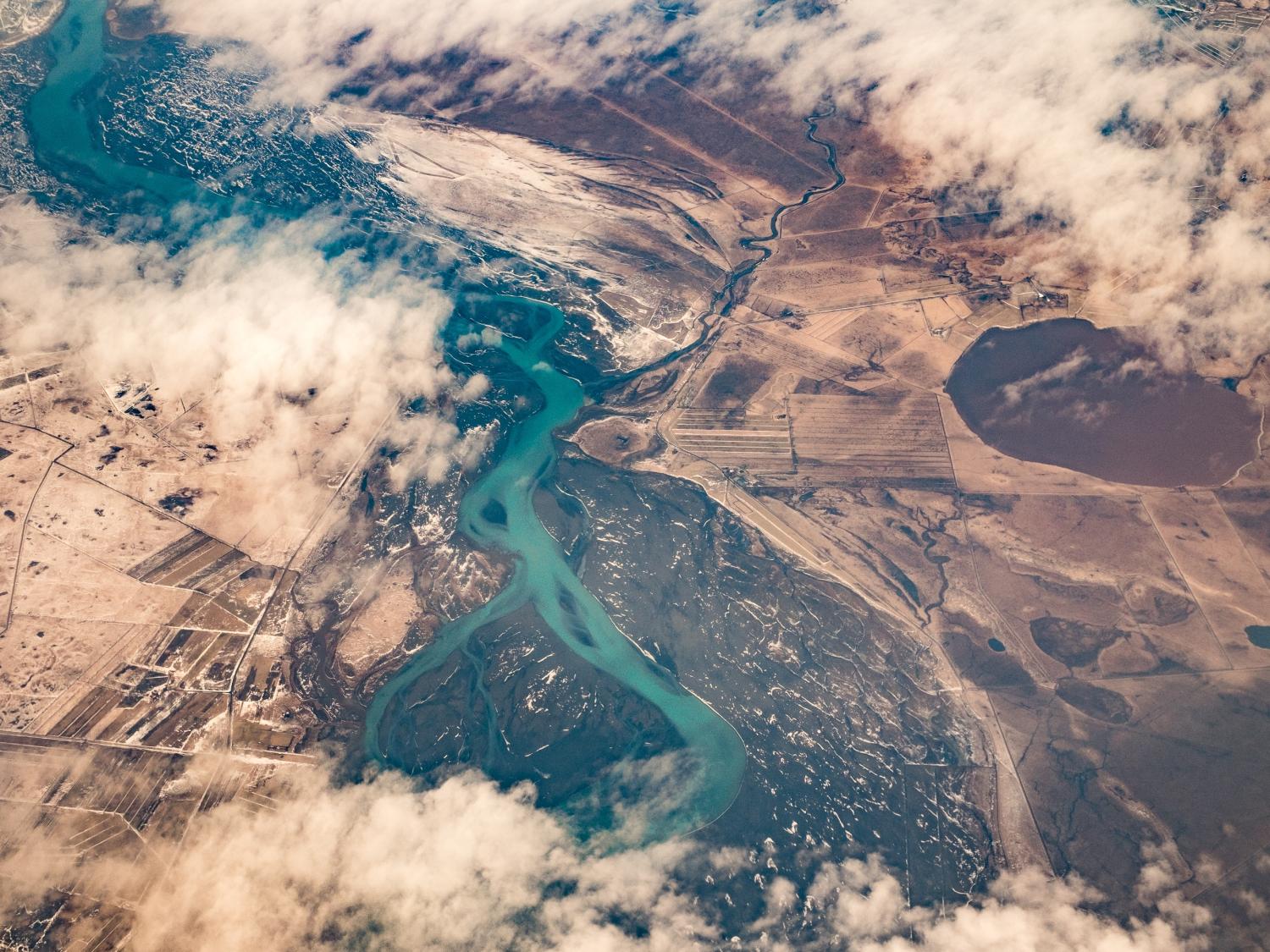 Aerial shot of earth
