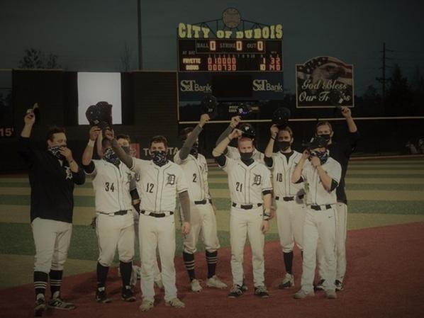 Penn State DuBois senior baseball players. 