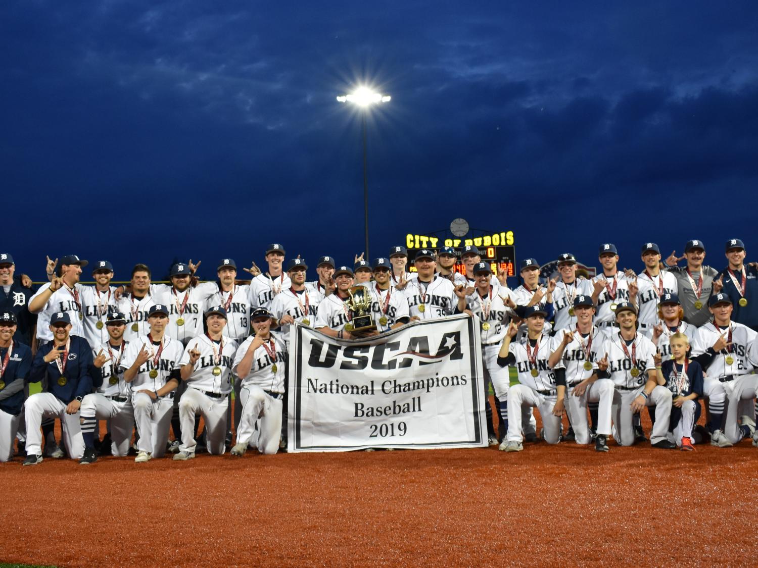 The 2019 USCAA Small College World Series Champion Penn State DuBois Baseball Team.