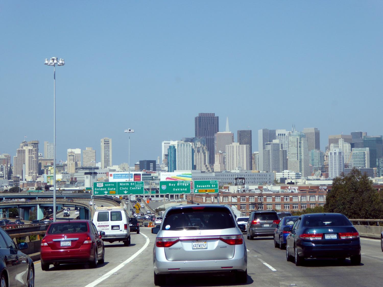 Busy freeway in San Francisco