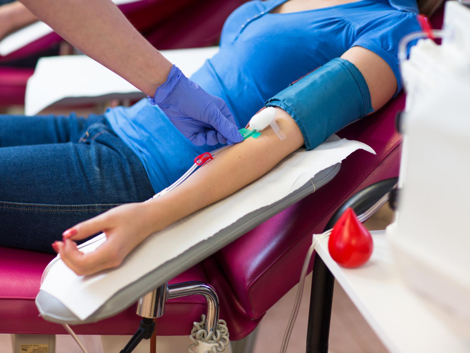 Person donating plasma
