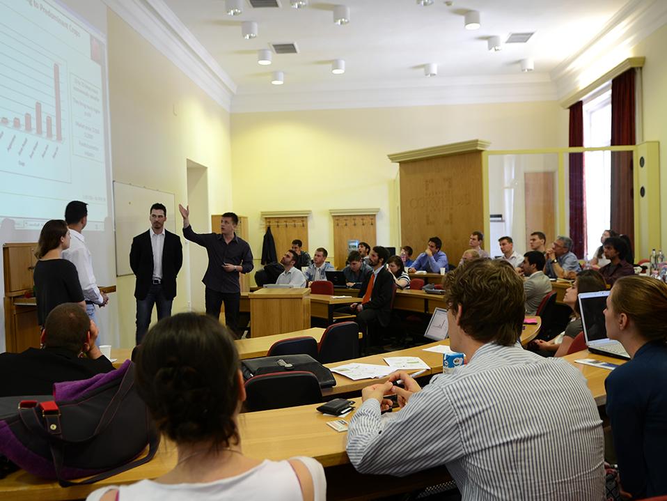 A team of students works together in Budapest