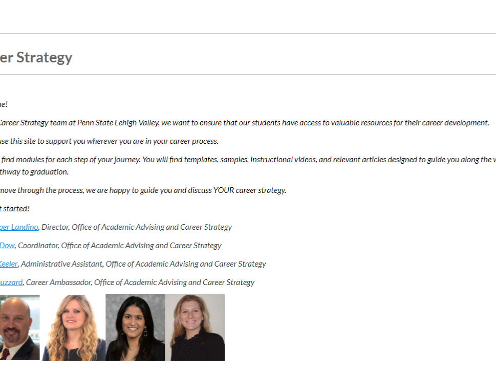 screen shot of website