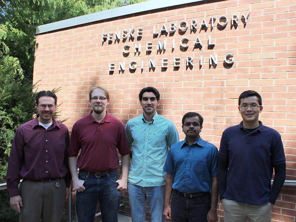 Michael Janik and four chemical engineering graduate students
