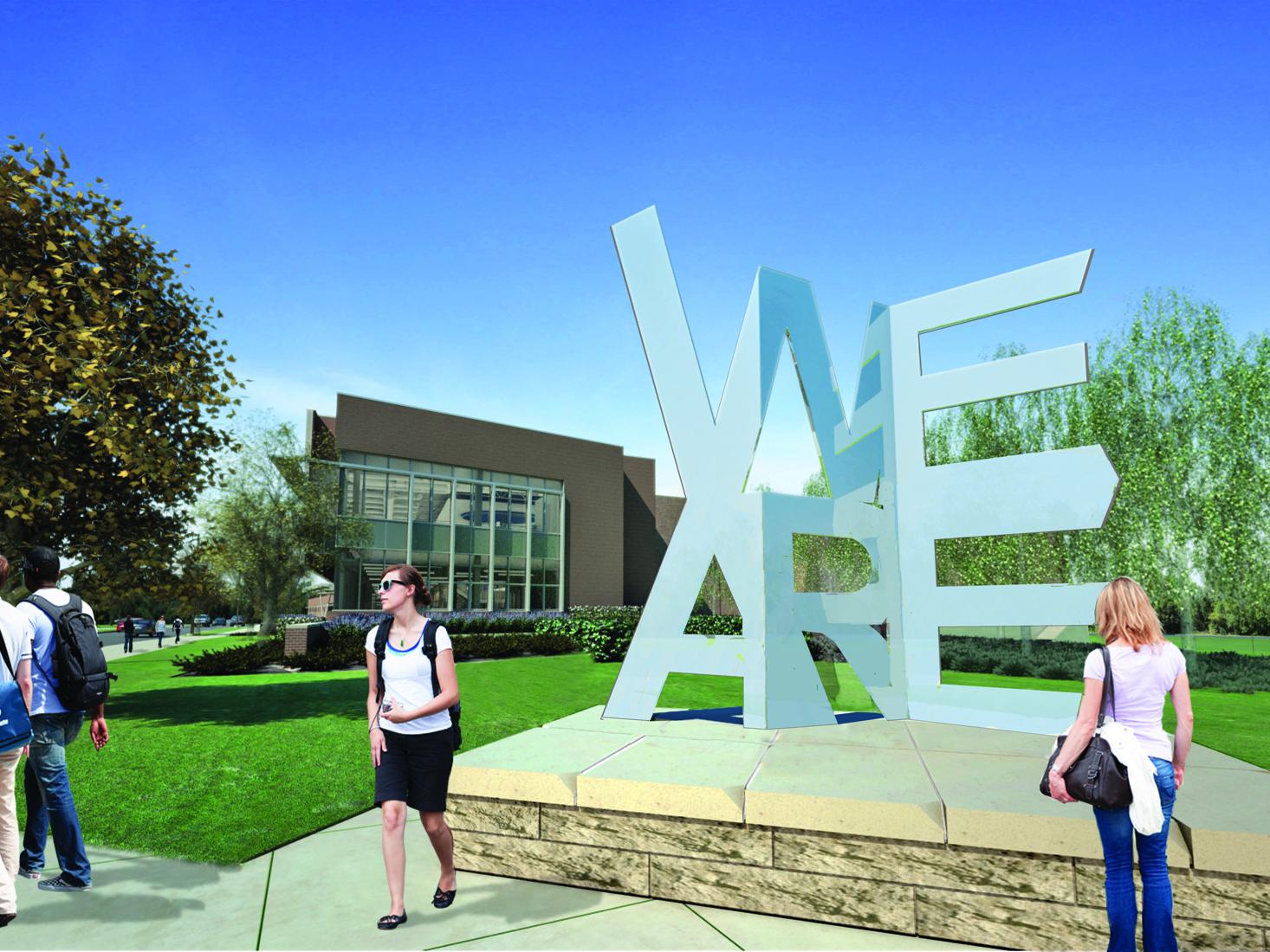 An artist's rendering of the 'We Are' sculpture