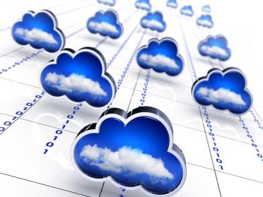 clouds and binary code