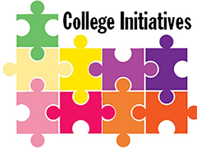 Colorful puzzle pieces with words College Initiatives