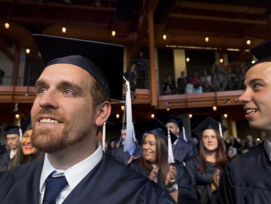 A group of students during commencement