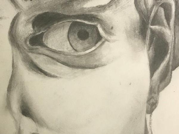 Closeup of David artwork by Kellina Brannen