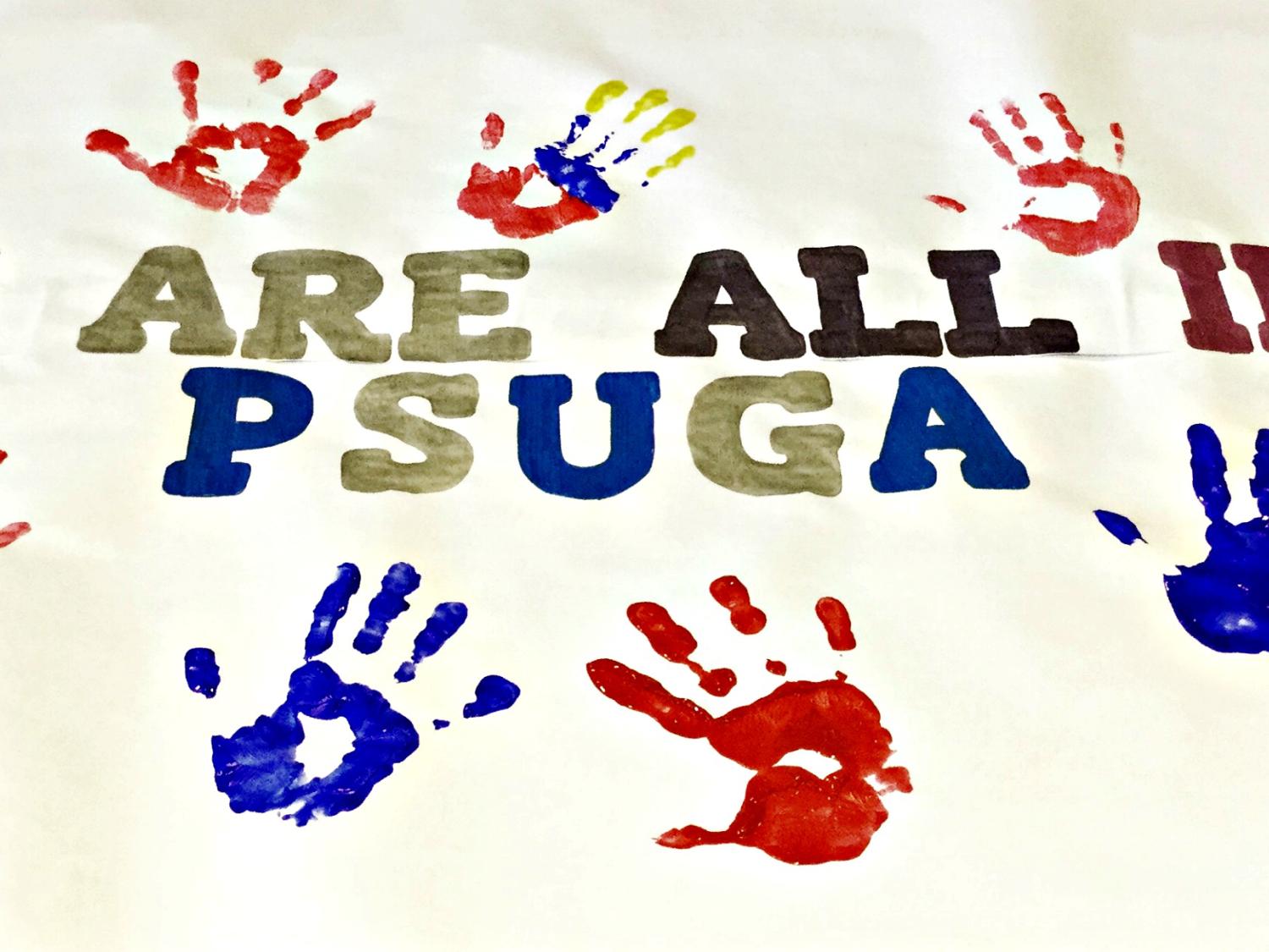 poster with hand prints 