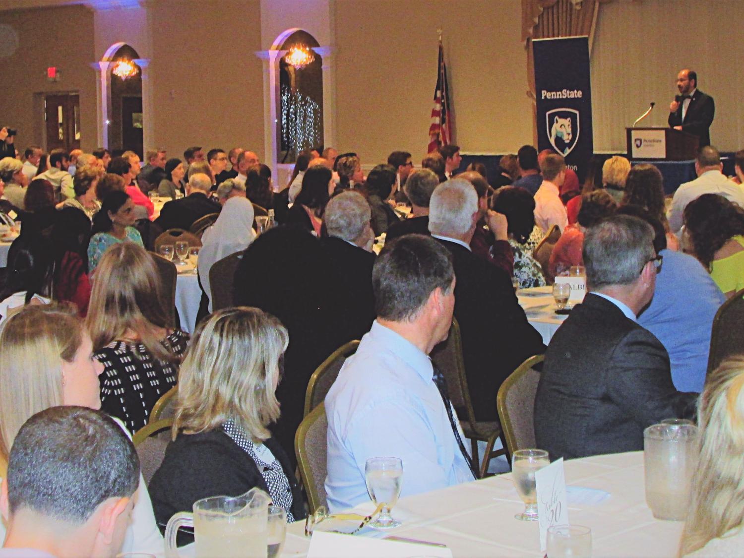 Penn State Scranton scholarship reception crowd