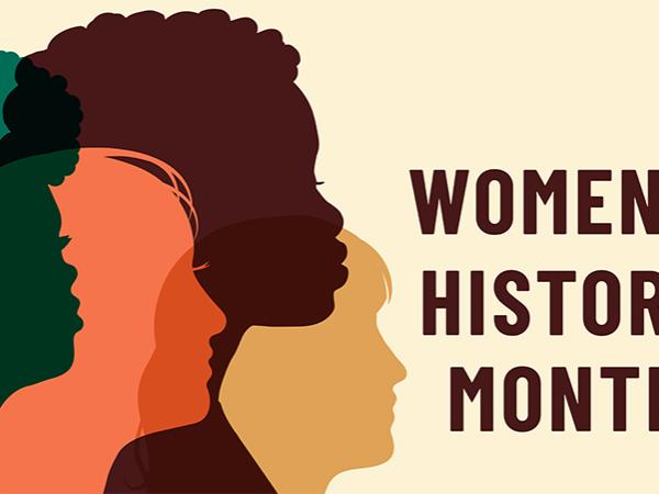 Women's History Month Graphic featuring silhouettes of women