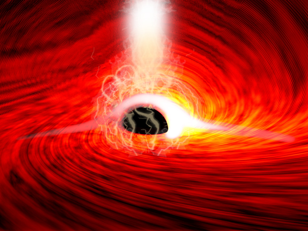 Illustration of a bright flare of X-ray emission and its echoes