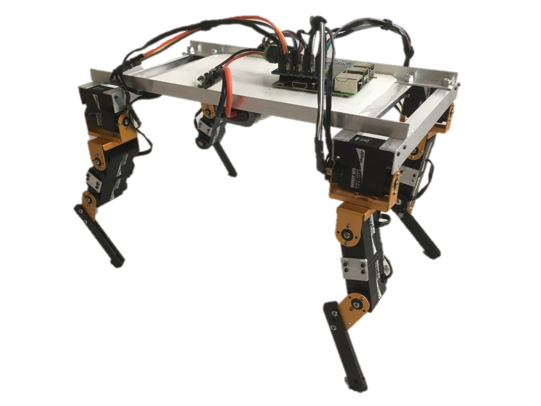 A robotic dog, which was built by a Penn State Behrend student