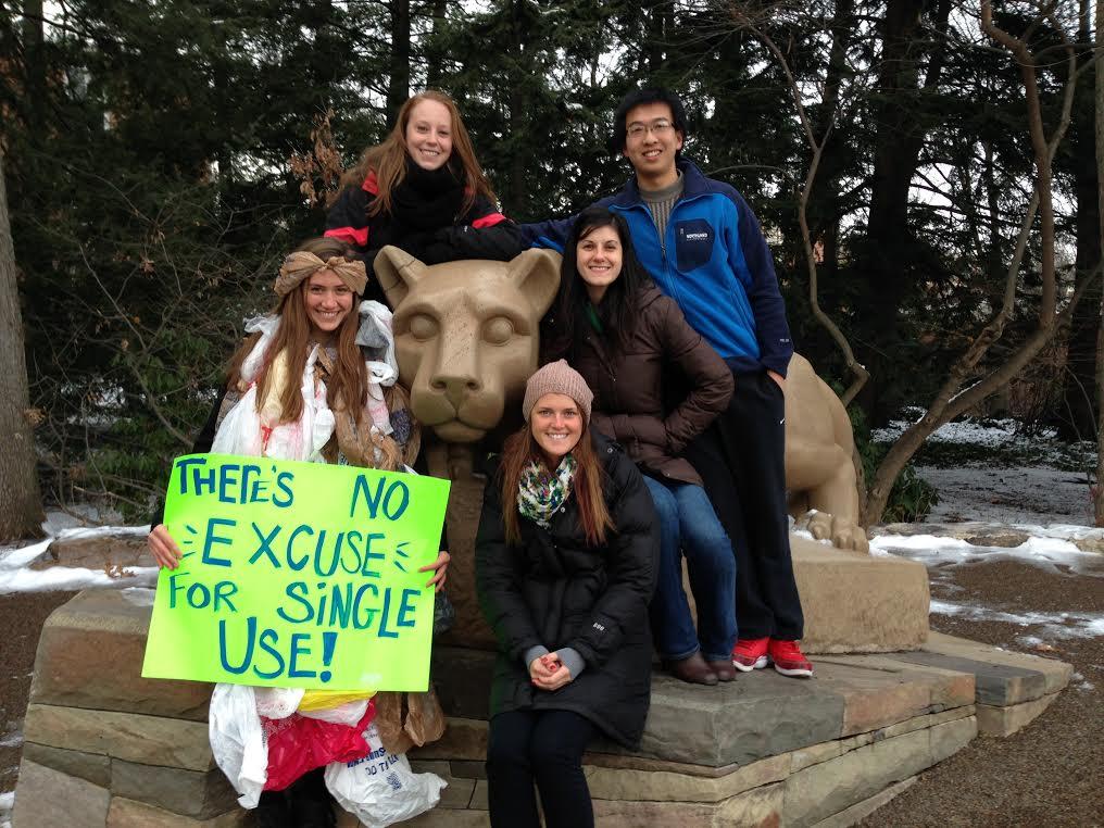 Eco Action members promote plastic bag campaign