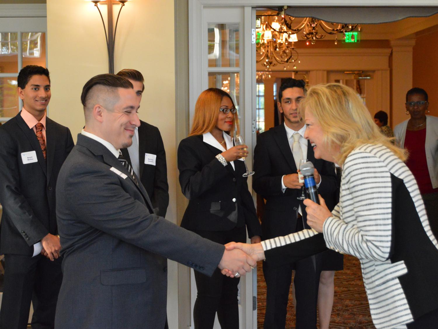 Group exercise from the Etiquette dinner 