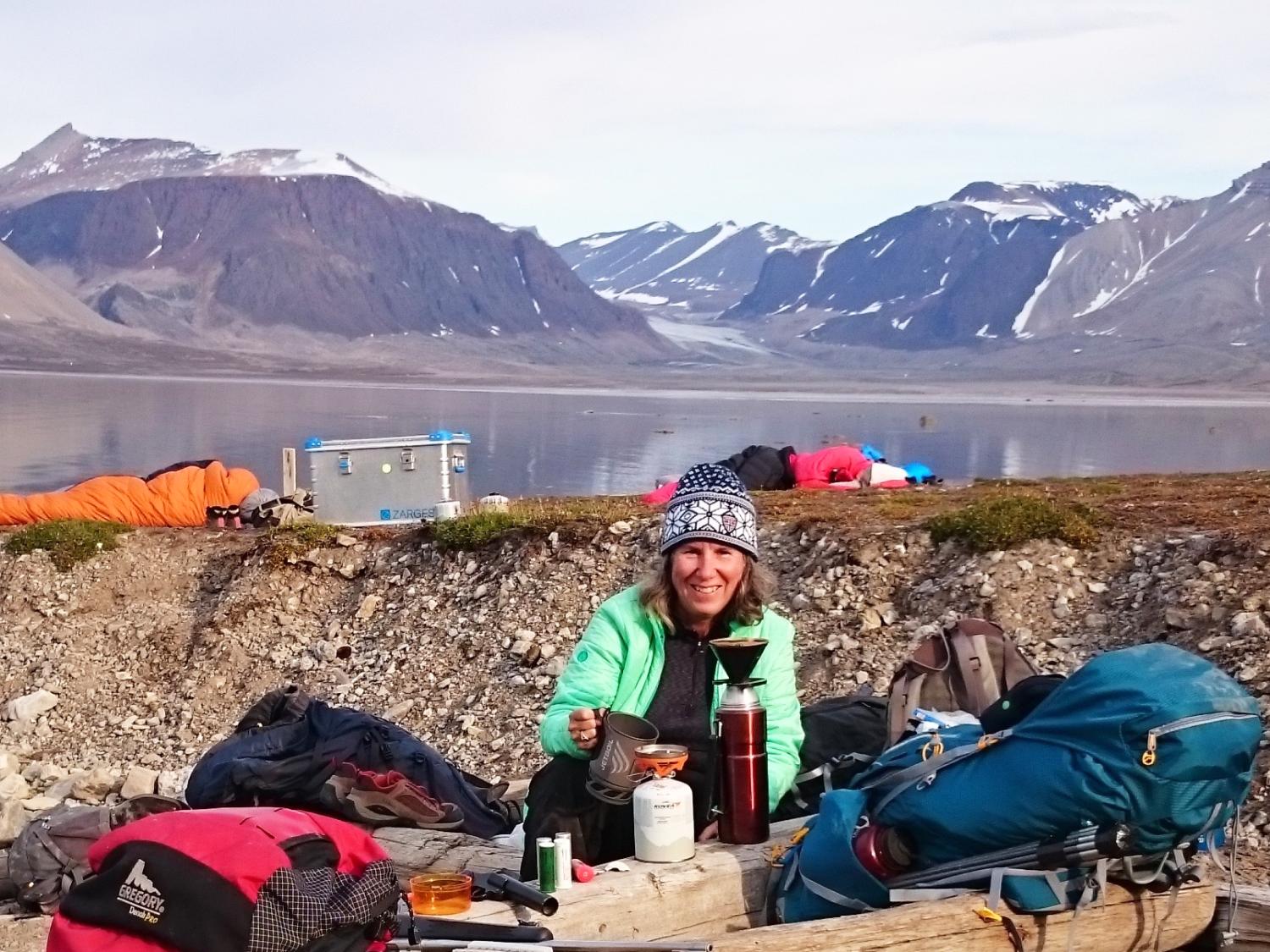 Marilyn Fogel at a research site in Svalbard, Norway