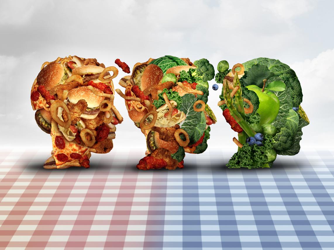 three heads changing food choices
