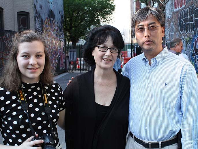 Elise Warfield, Ann Shostrom, and NYC Parks Manhattan Chief of Operations Namshick Yoon 
