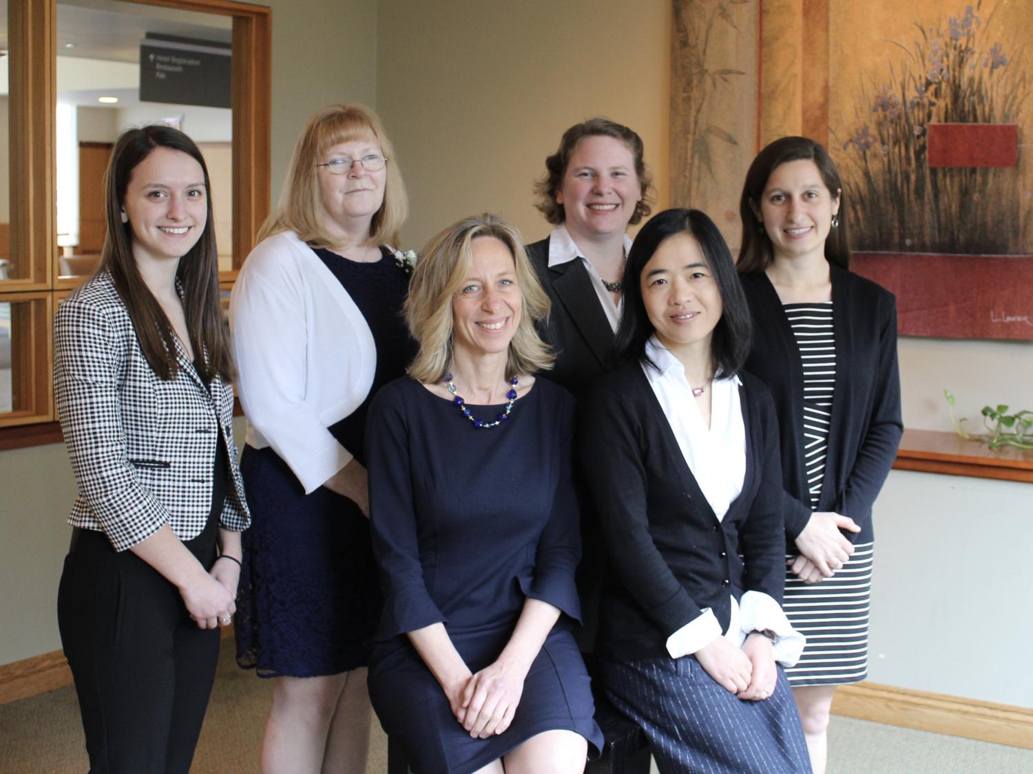 Deanna Behring, center, was recognized, along with her fellow Achieving Women Award recipients, for her leadership in support of Penn State's diversity efforts.