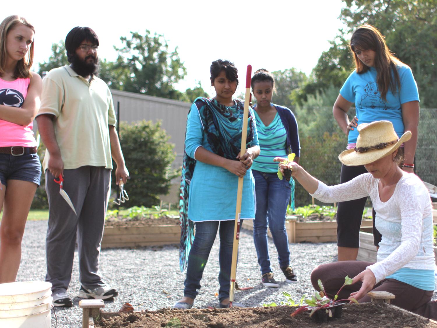Students gather at Penn State Brandywine’s new Sustainable Garden on campus