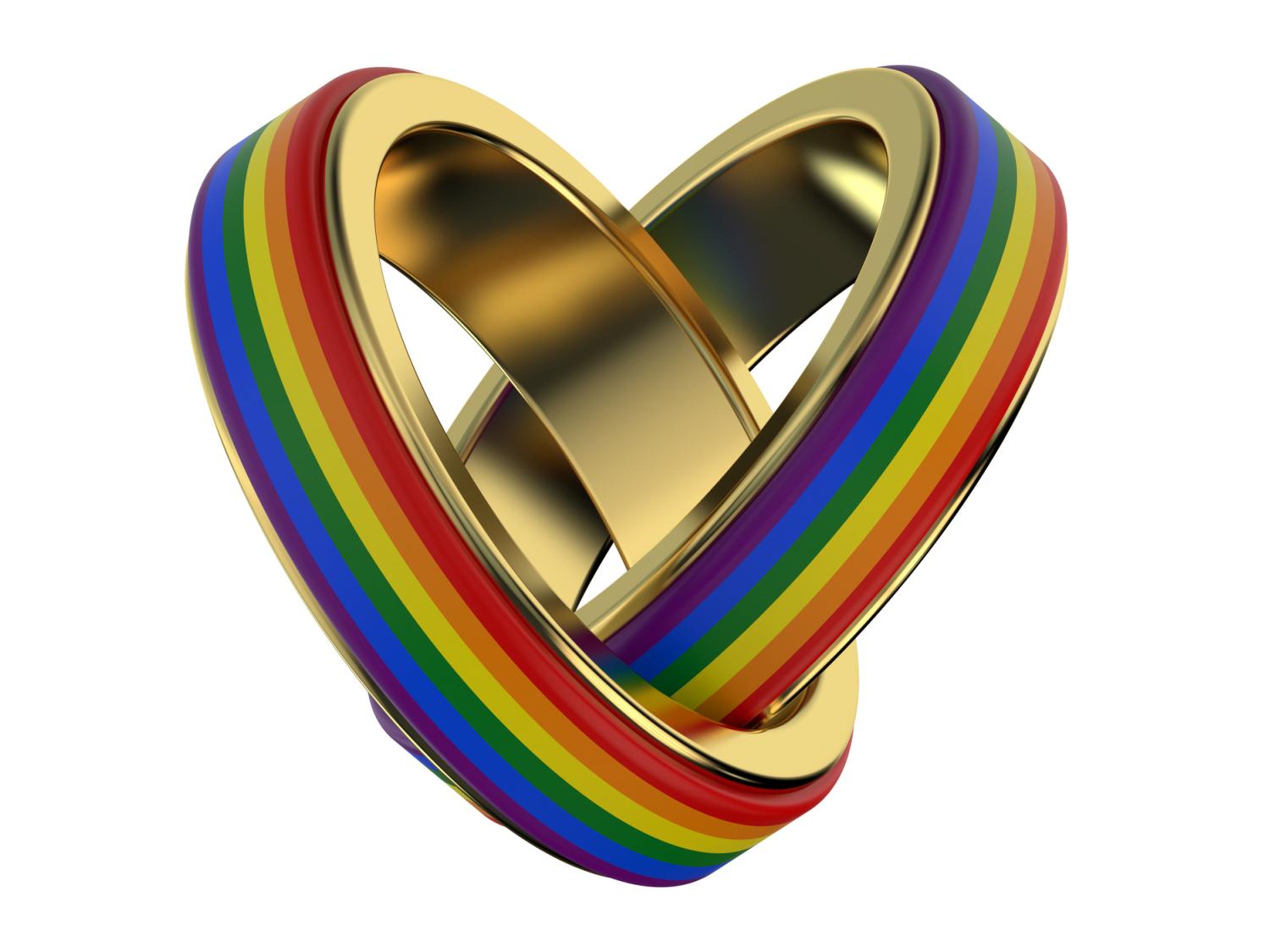 gay pride wedding rings