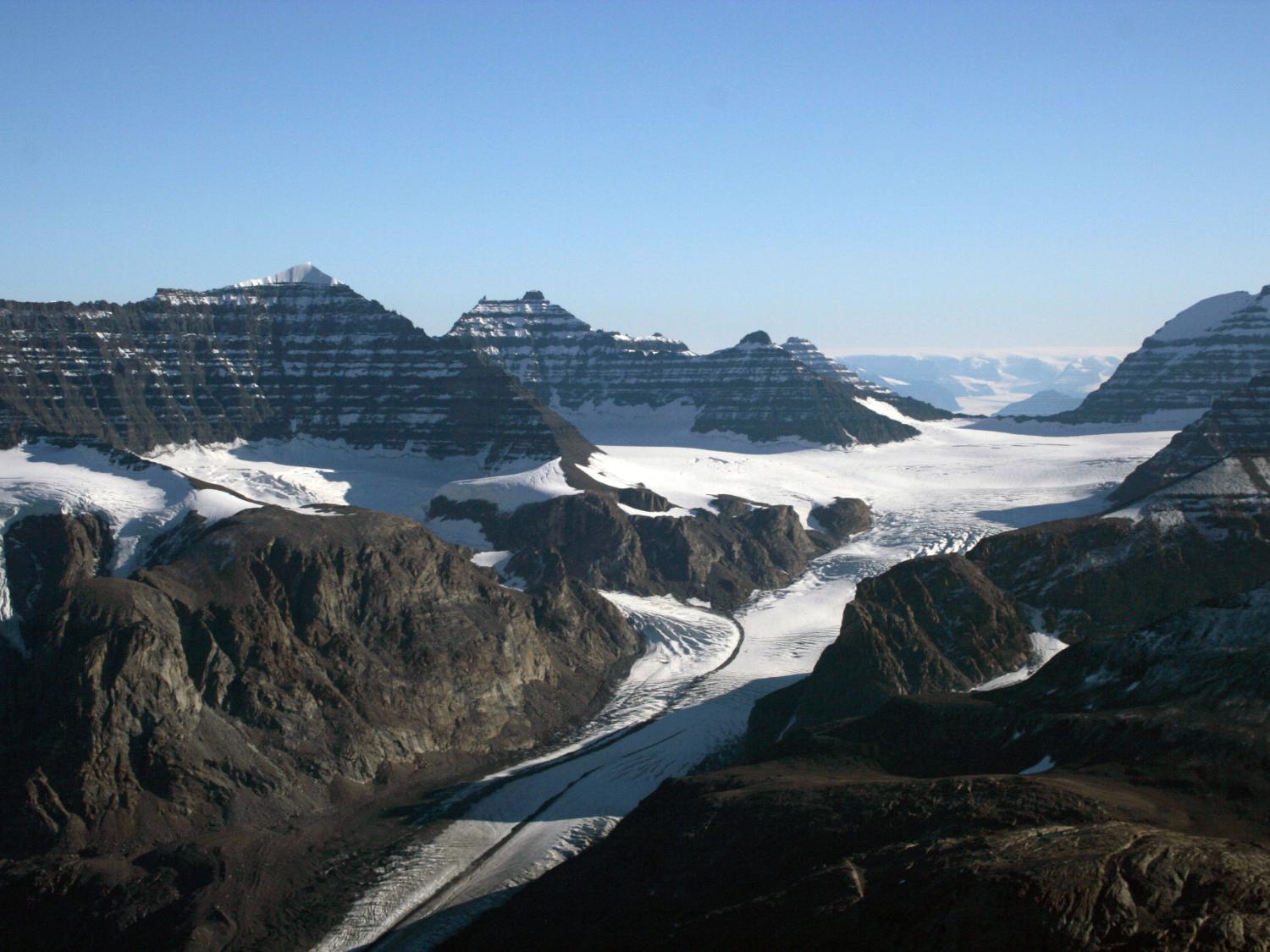 glaciers and lava flows, east Greenland