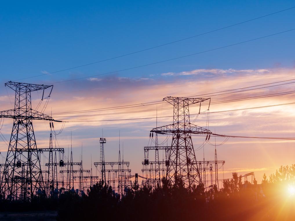Transformers at an electric substation