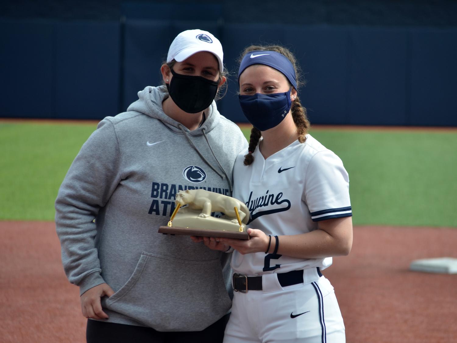 Brandywine athletic director Bobbi Caprice (left) with Haley Grossi