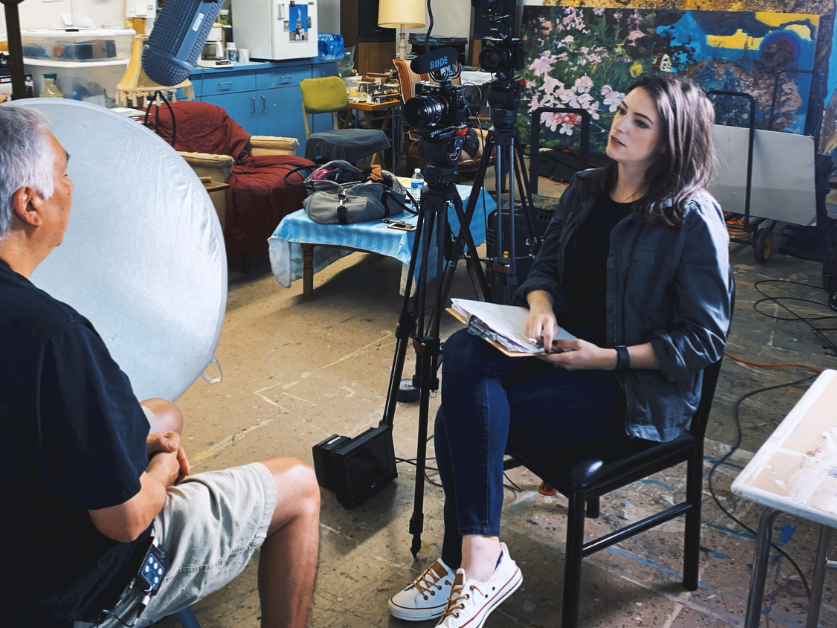 Man being interviewed