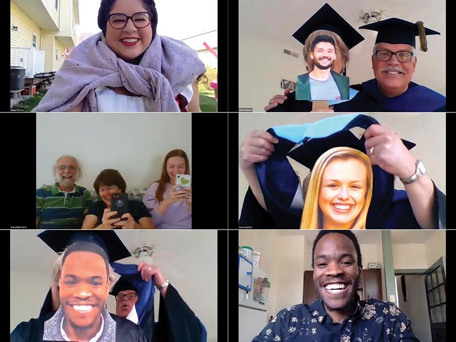 Zoom session of virtual hooding ceremony