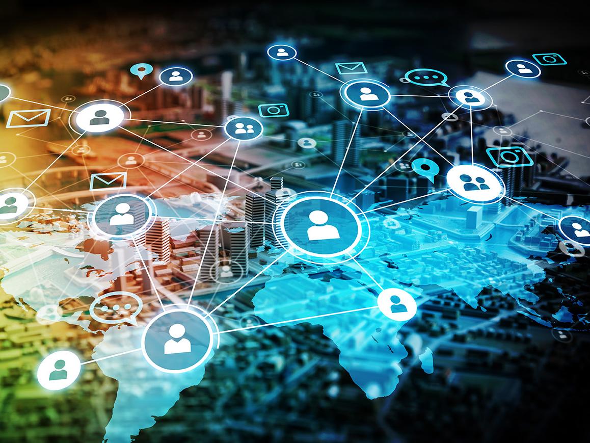 Diagram of worldwide social media networks