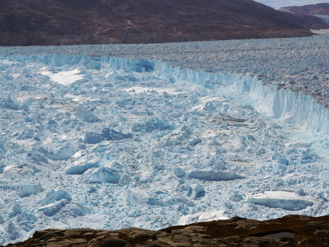 vast stretch of uneaven icy glacier