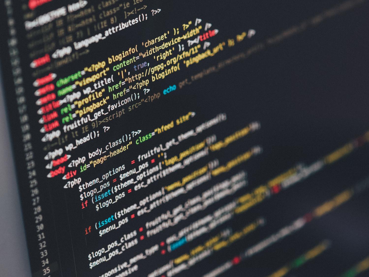 A photo showing lines of code