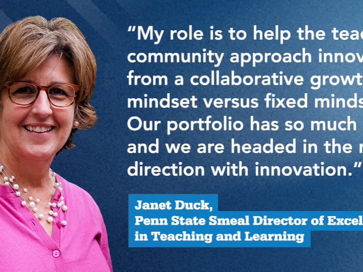 Image of Janet Duck with a quote from the article 