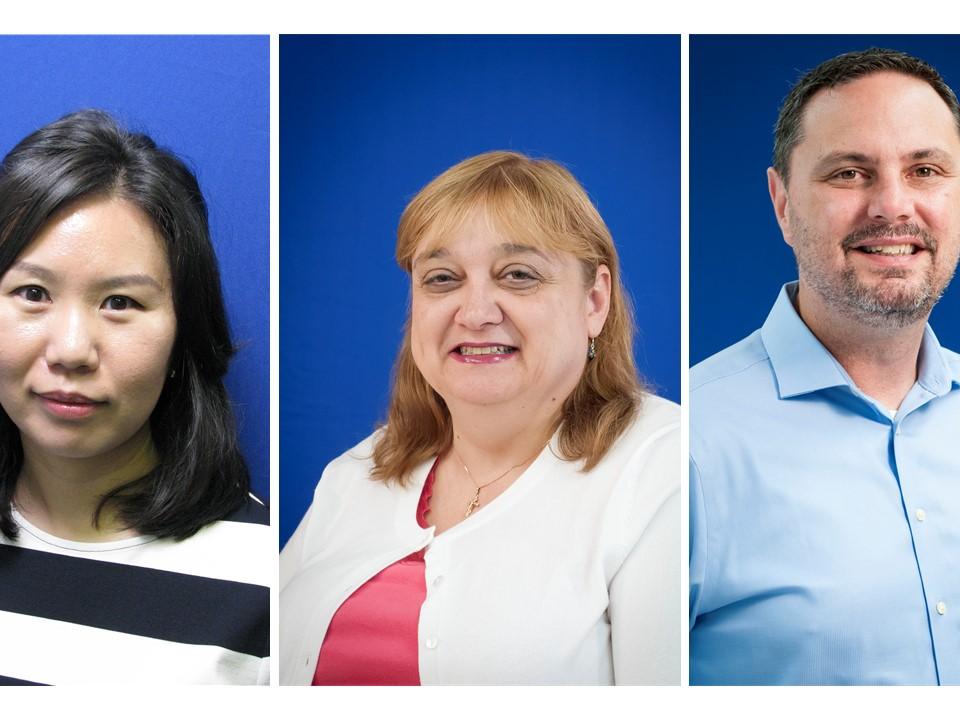 headshots of PSU Scranton professors Junk, Melnick and Petren