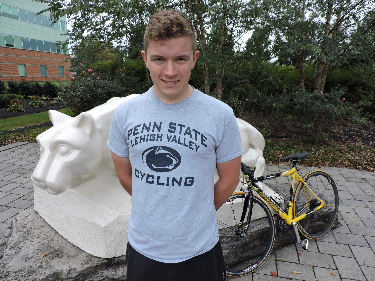 Justin Butsavage in front of Lion Shrine